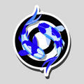 Neon Koi Sticker - Blue