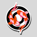 Neon Koi Sticker - Orange