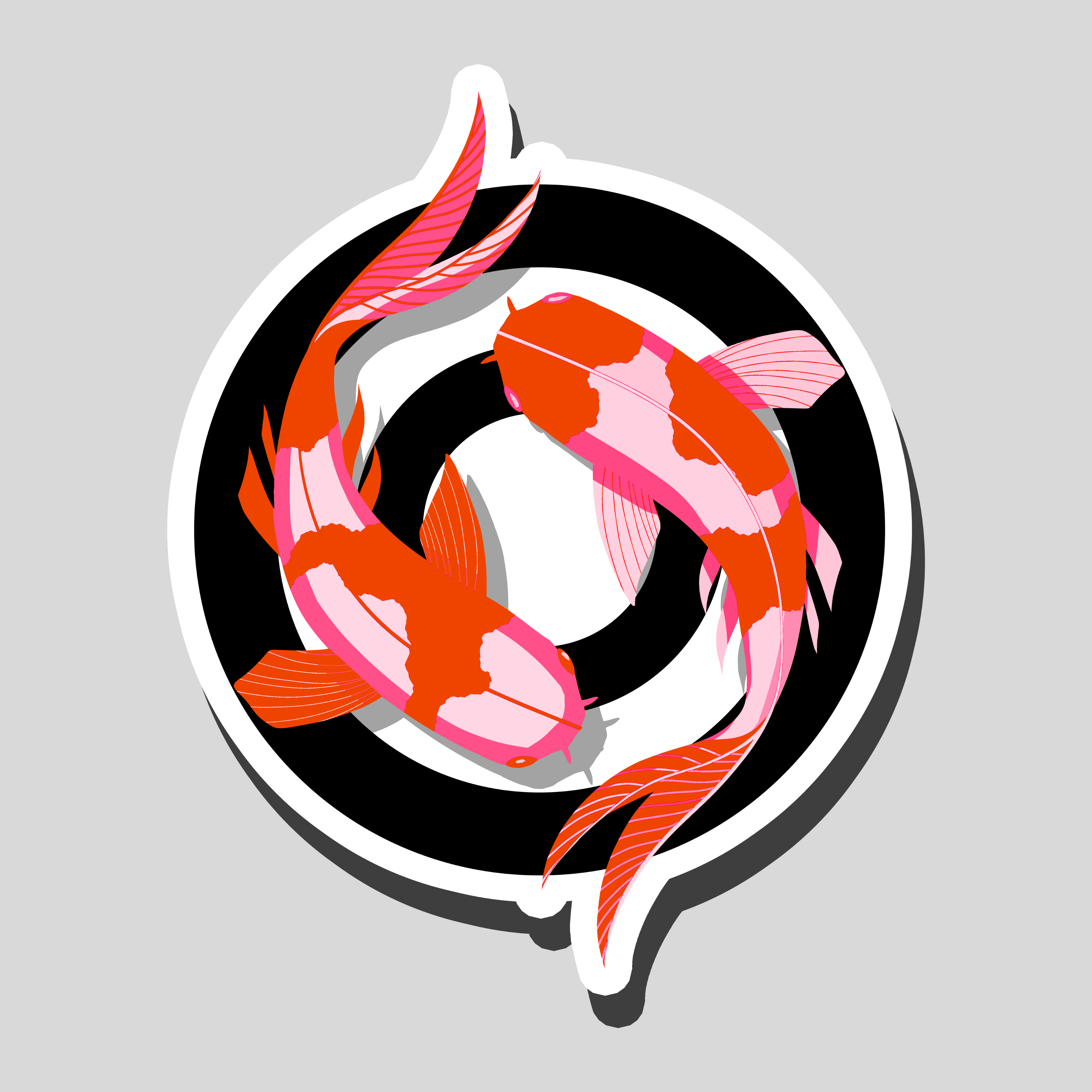 Neon Koi Sticker - Orange