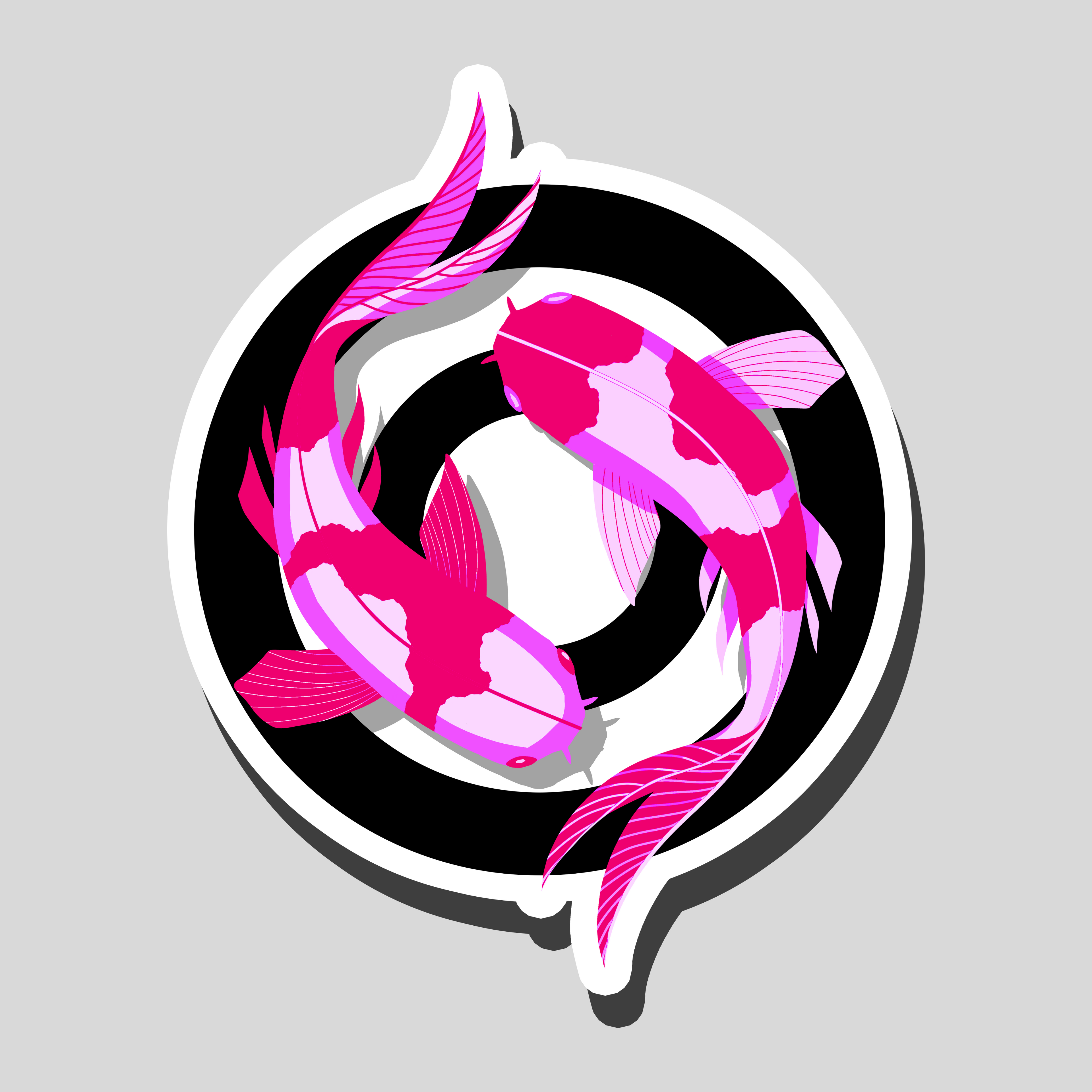 Neon Koi Sticker - Pink