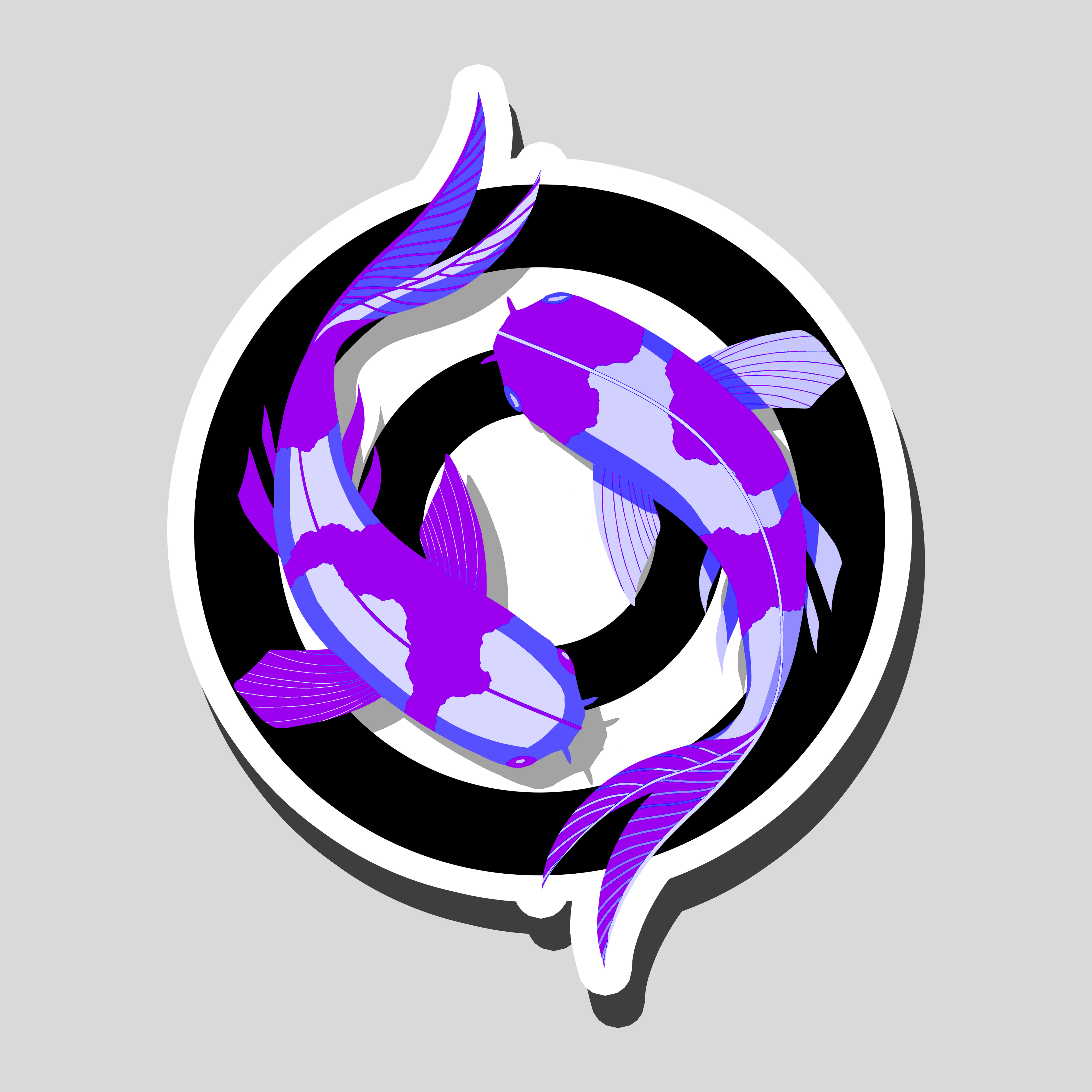 Neon Koi Sticker - Purple
